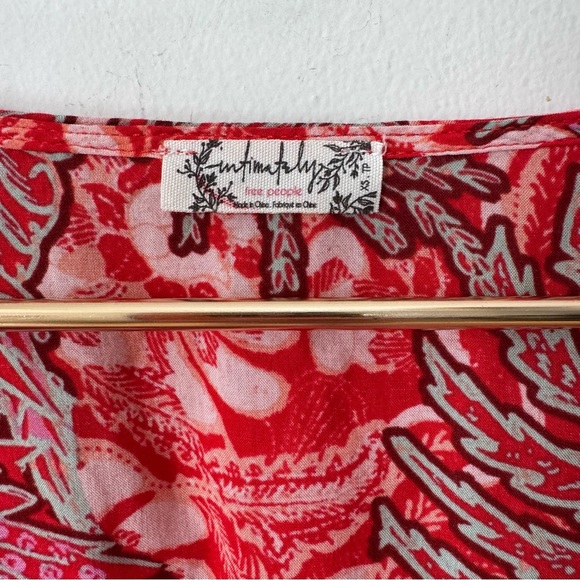 Free People Intimately Hot Pink and Red Floral Boho Harem Eazzzy Romper XS - Picture 10 of 11